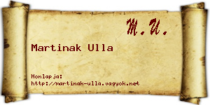 Martinak Ulla névjegykártya